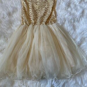 Elegant Gold Kids Dress